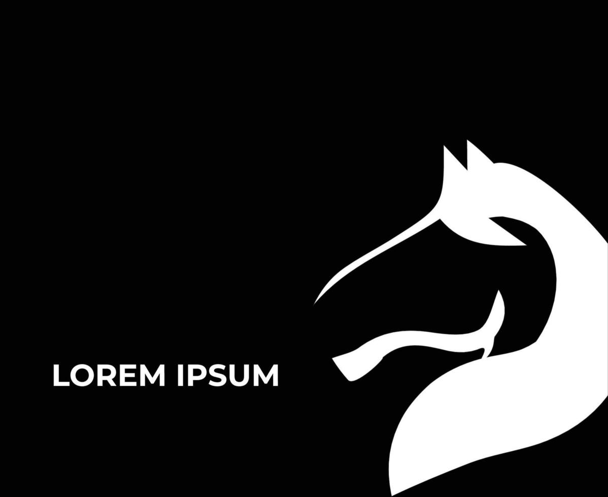 festes und schneidiges Pferdekopf-Logo-Symbol vektor