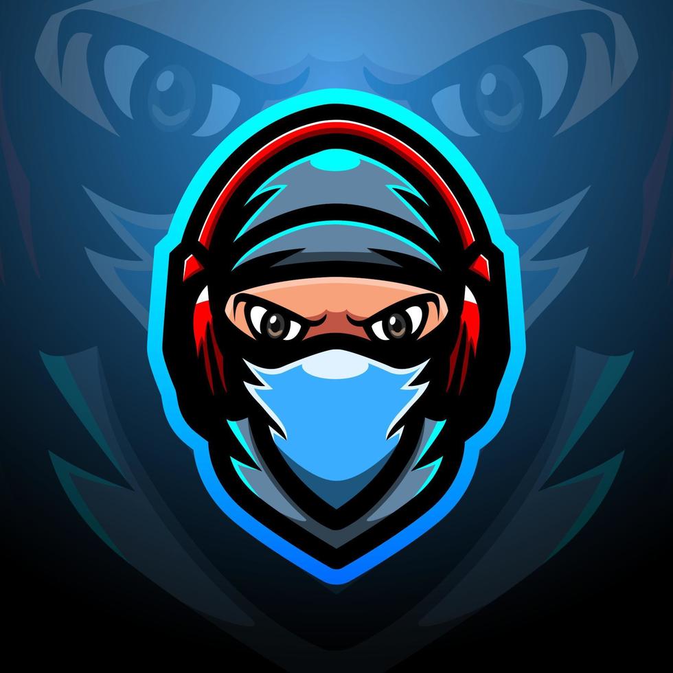 Assassin Head maskot esport logotypdesign vektor