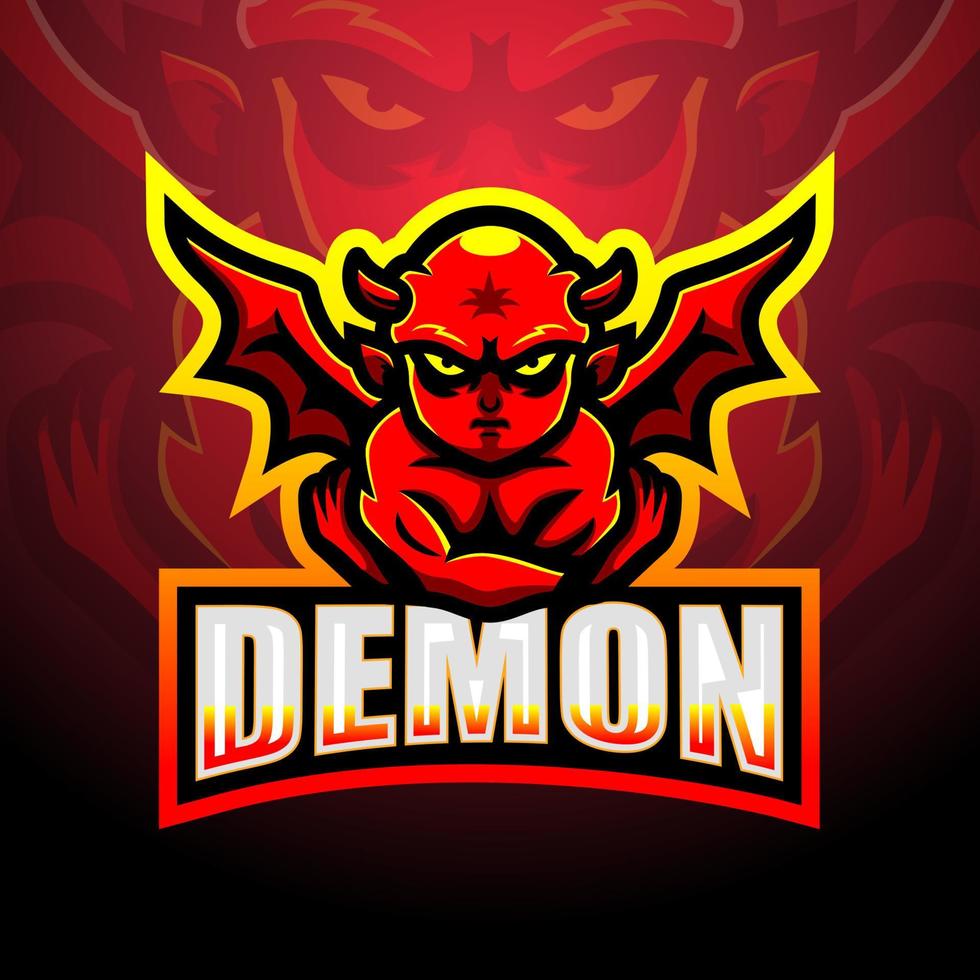 dämon maskottchen esport logo design vektor