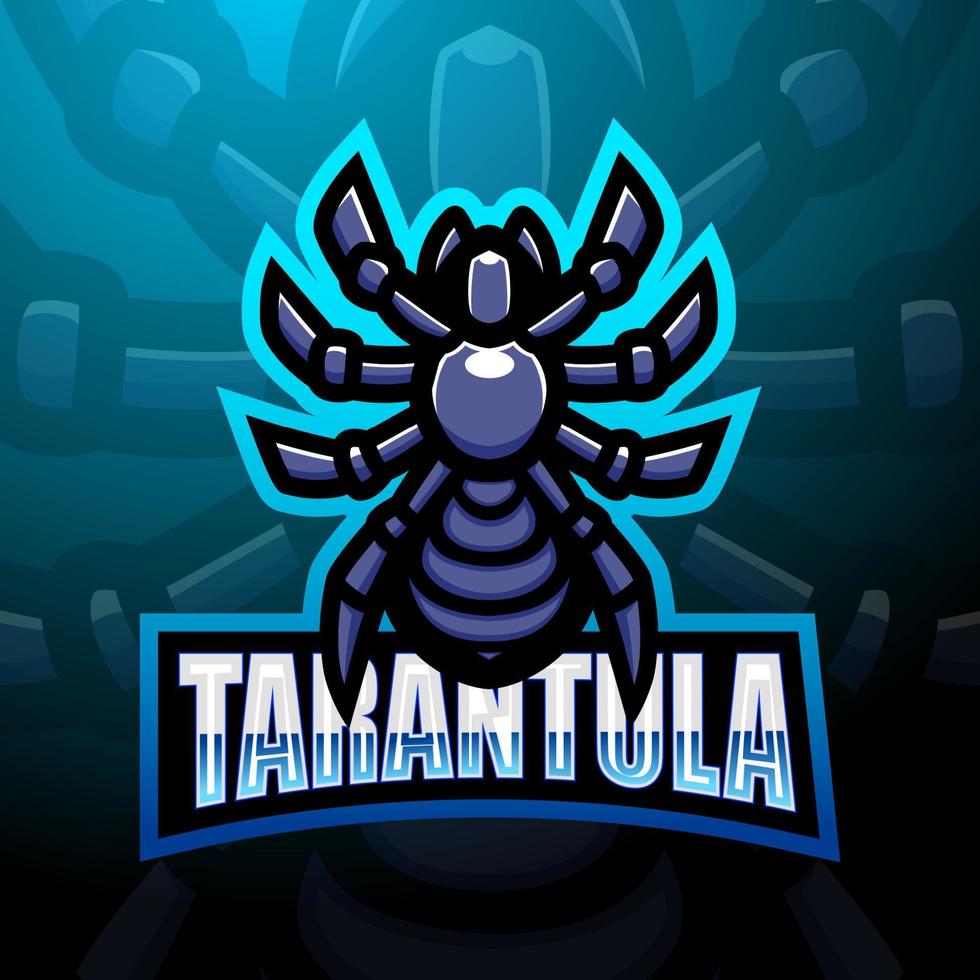 Tarantel-Maskottchen-Esport-Logo-Design vektor