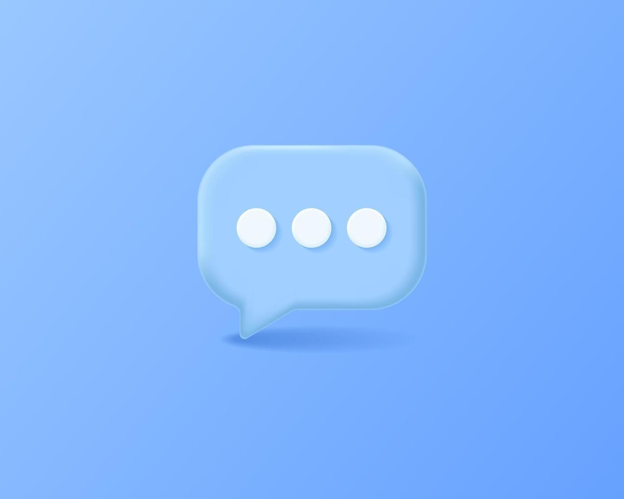 3D-realistischer Chat-Kommentar, Bubble-Speech-Icon-Design vektor