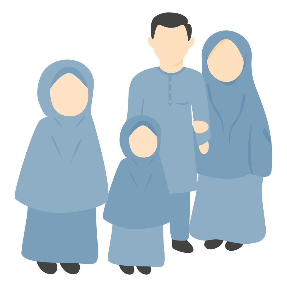 arabisk muslimsk familj vektor