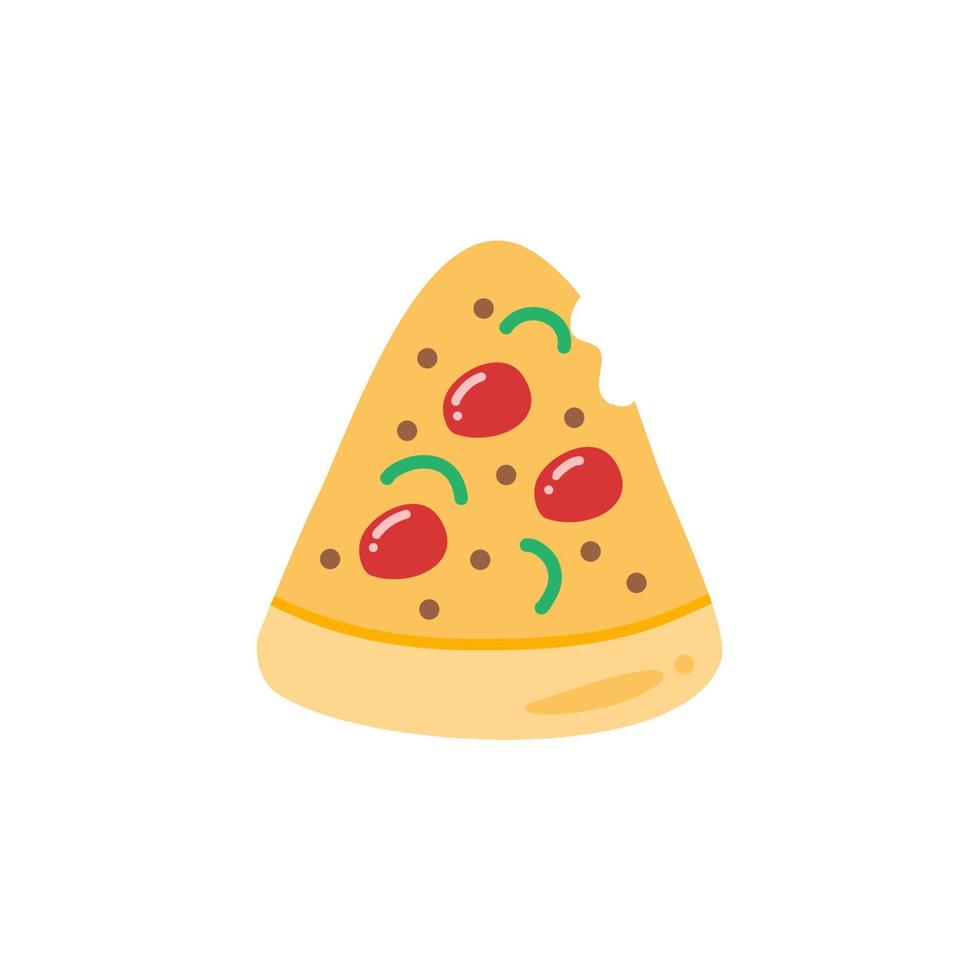 pizza tecknad vektor ikonillustration
