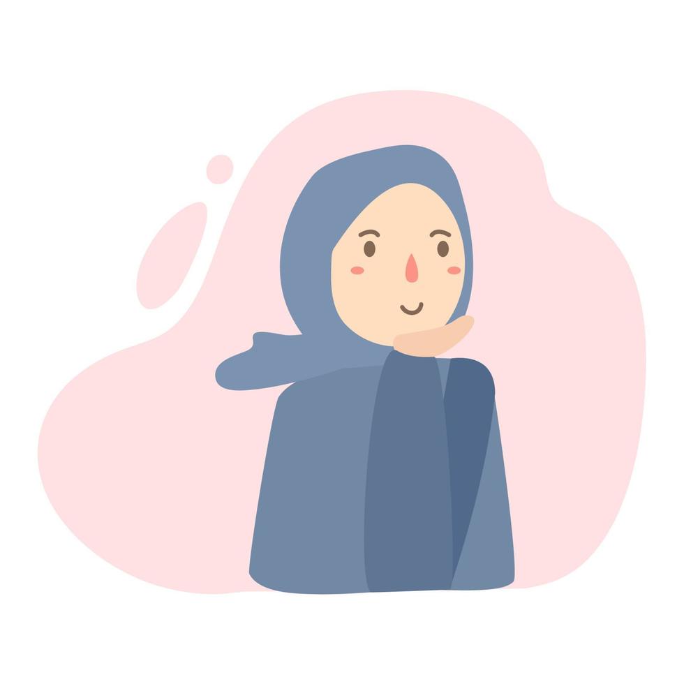 muslimische Frau mit Hijab-Charakter vektor