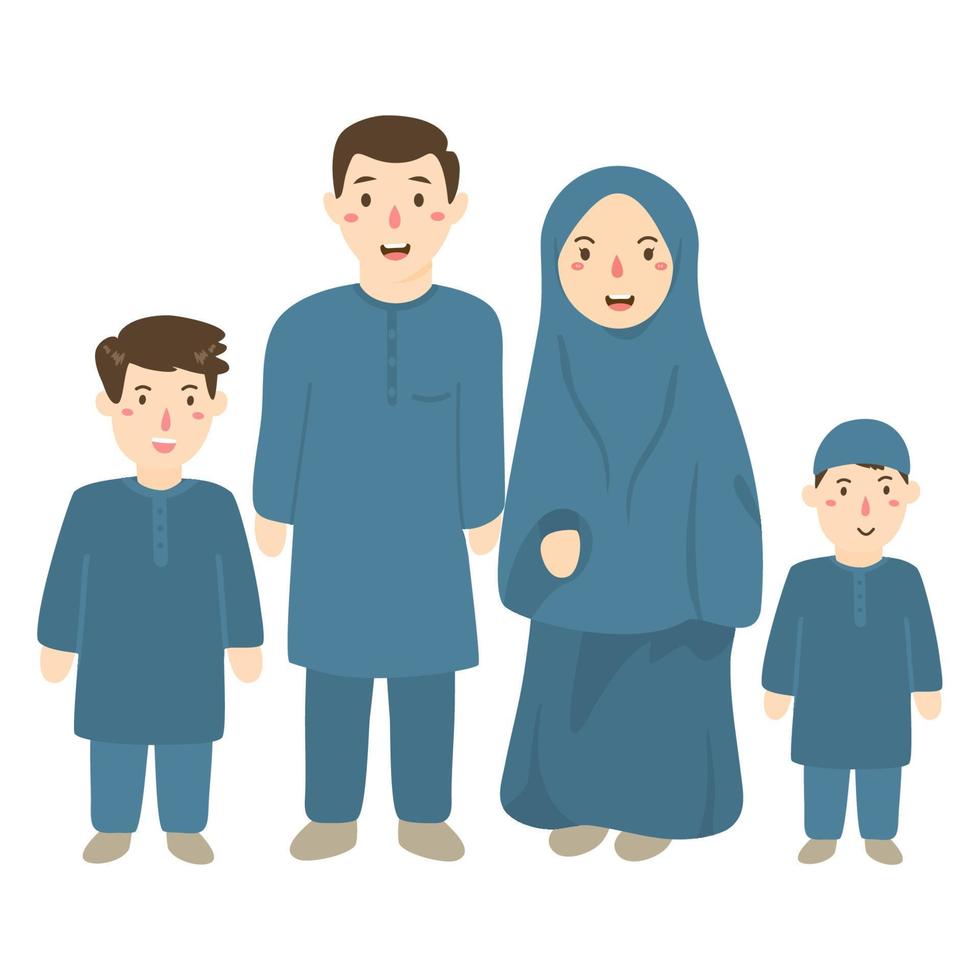 familie muslimische illustration vektor