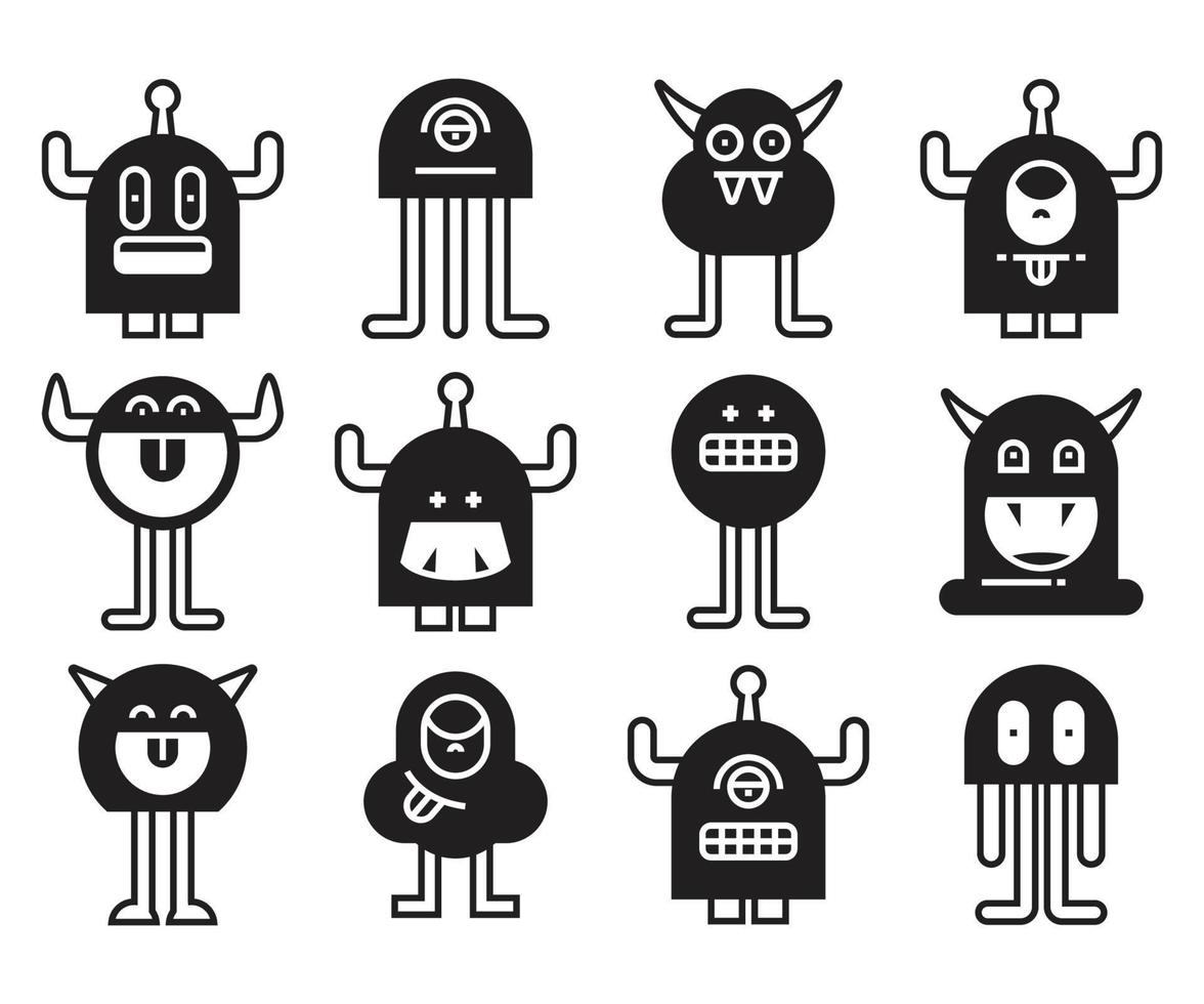 Monster-Icons-Vektor-Illustration vektor