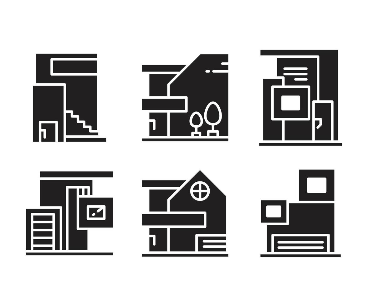 hus och lägenhet ikoner vektorillustration vektor