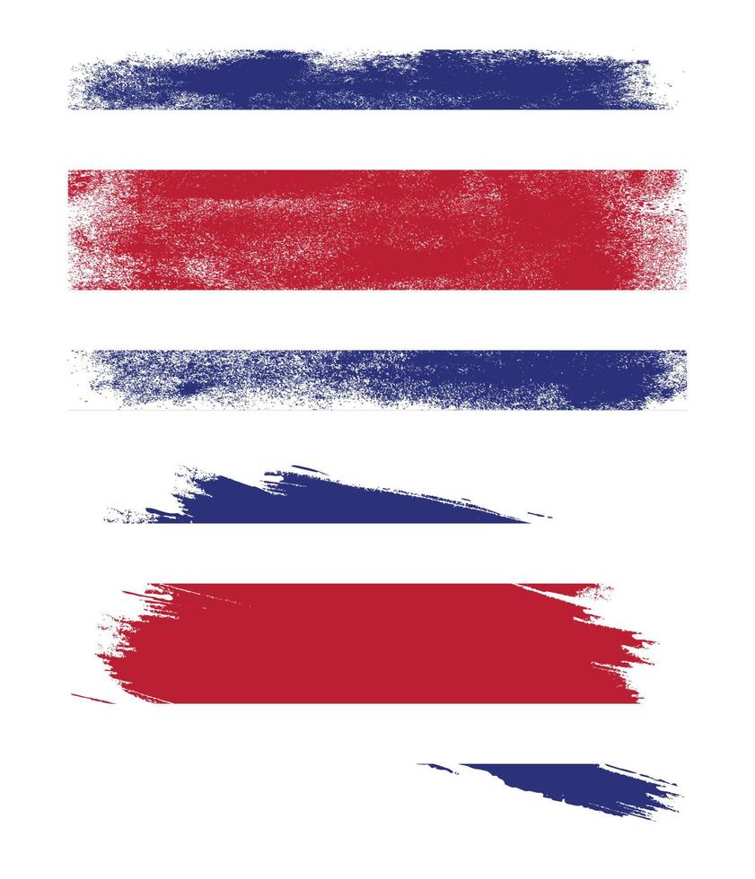 costa rica flagga med grunge textur vektor