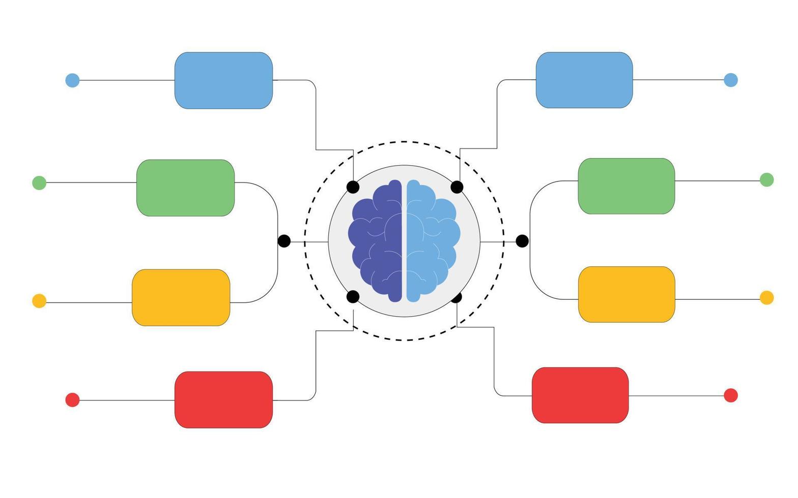 kreativ vektor illustration av mind map infographic mall isolerad på transparent bakgrund med plats för ditt innehåll.