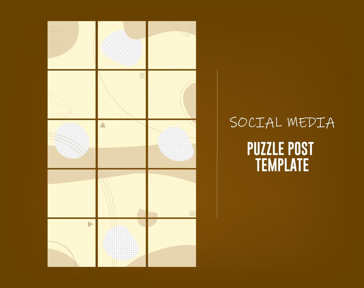 Puzzle-Post-Vorlage in den sozialen Medien vektor