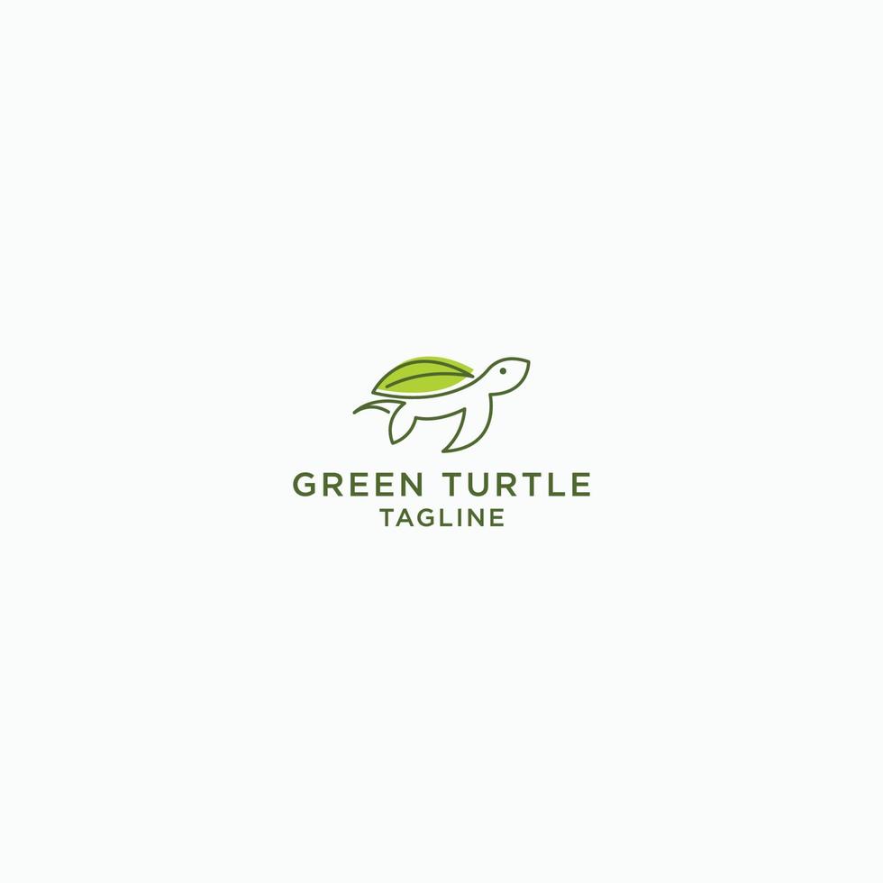 grön sköldpadda logotyp ikon formgivningsmall. natur, djur, blad platt vektor