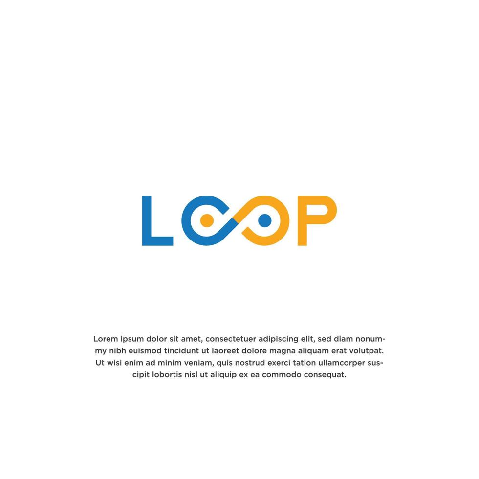 enkel och unik ordmärke loop idé logotyp designmall vektorillustration vektor
