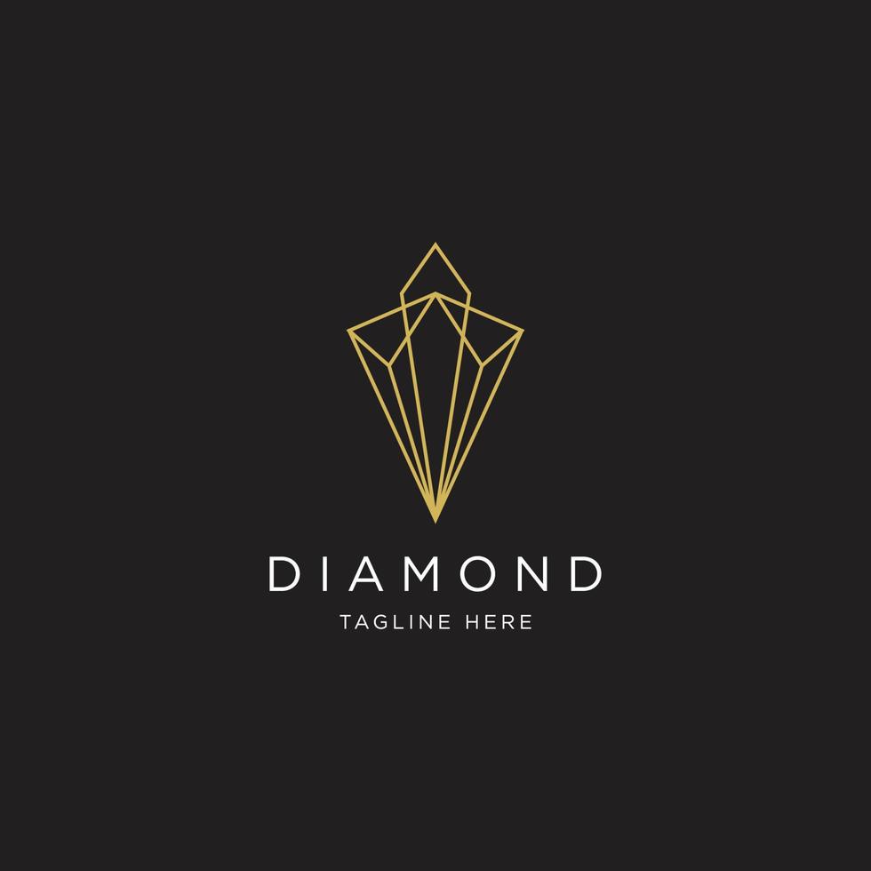 diamant logotyp koncept mall med minimalistisk stil platt vektor