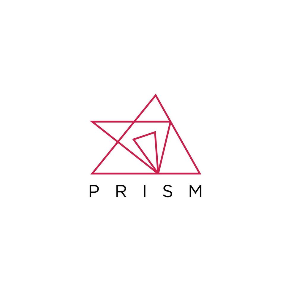 Prisma-Logo-Designvorlage mit flachem Vektor im Linienkunststil