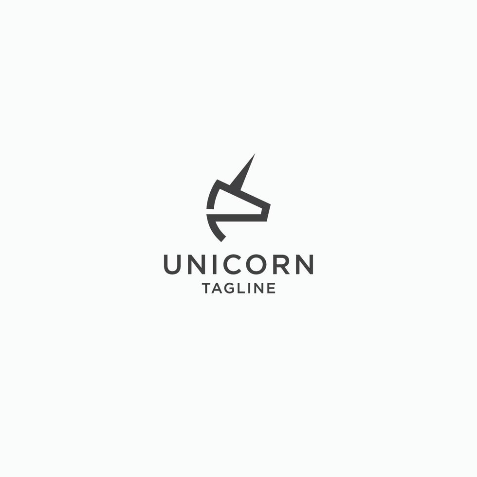 unicorn logotyp ikon designmall platt vektor