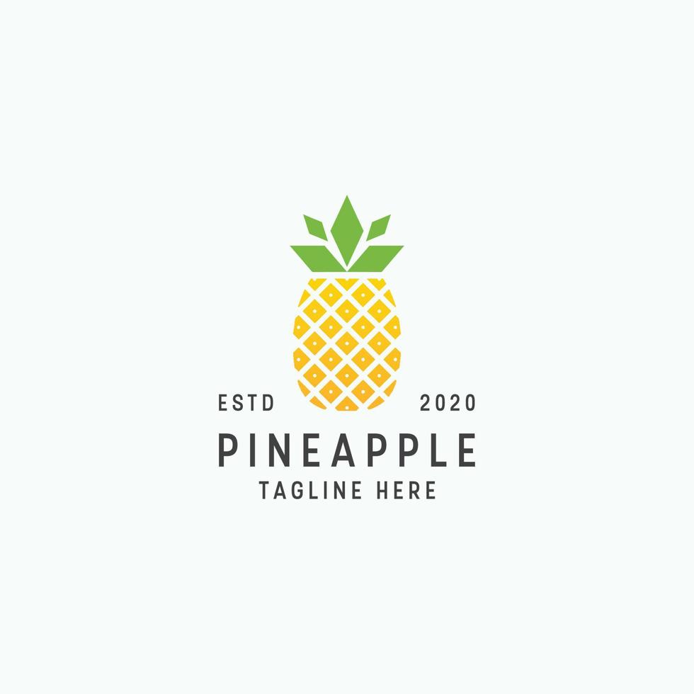 ananas frukt logotyp formgivningsmall vektor illustration
