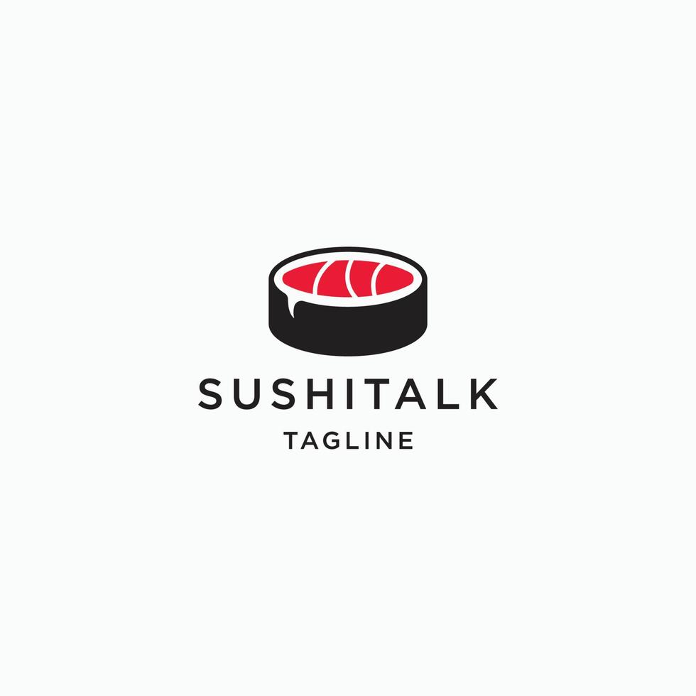 Lebensmittel-Logo-Sushi und Chat-Icon-Design-Vorlage vektor
