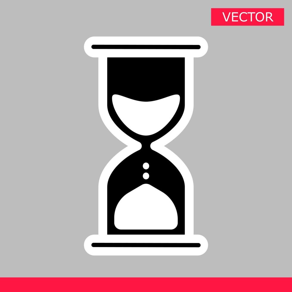 vit timglas laddar klocka markörikon tecken grafiskt element platt stil design vektorillustration. vektor