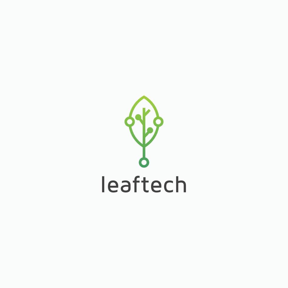 Blatt-Tech-Logo-Icon-Design-Vorlage. moderner und einfacher flacher Vektor