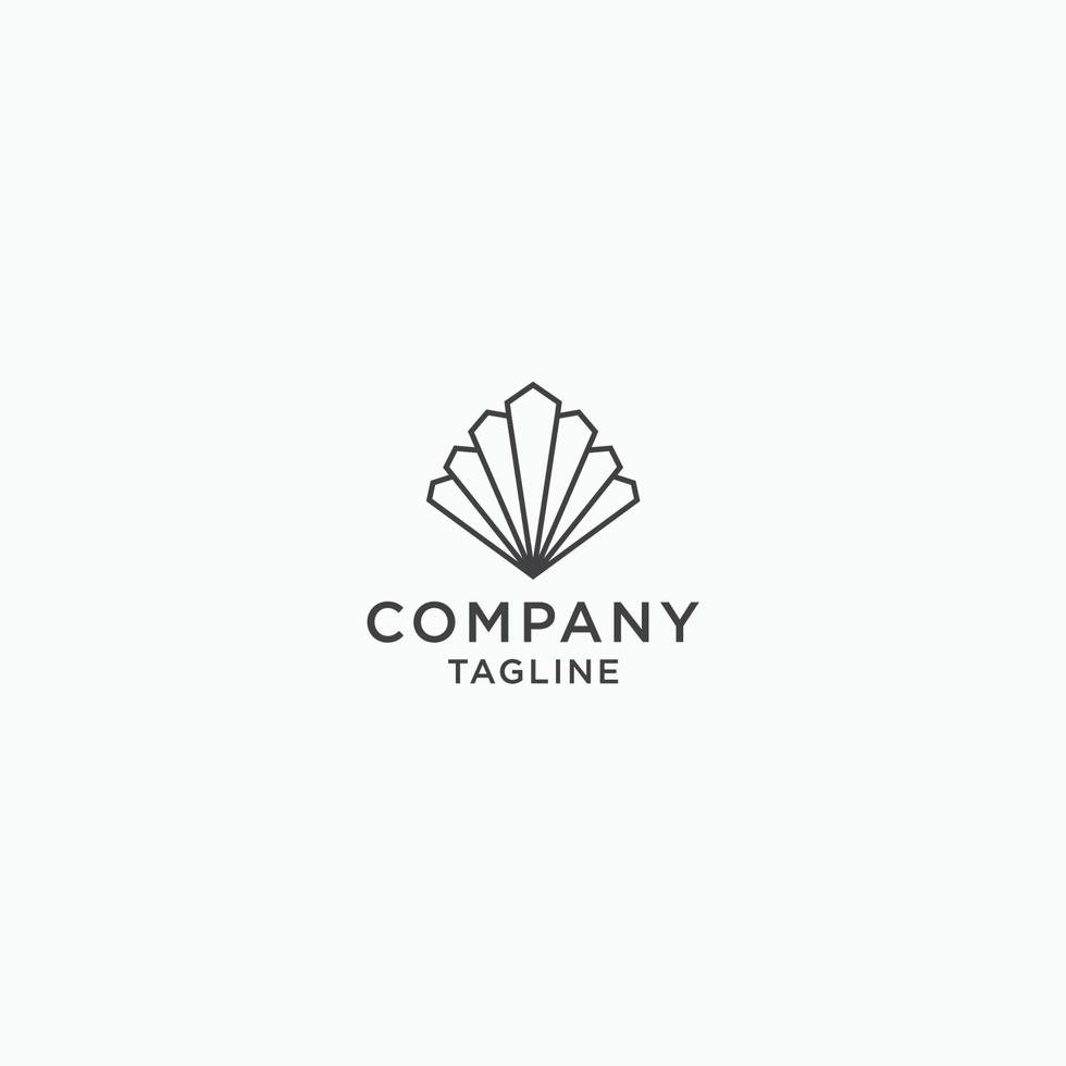 Sea shell logotyp ikon formgivningsmall. minimalistisk, modern, linje, lyx platt vektor