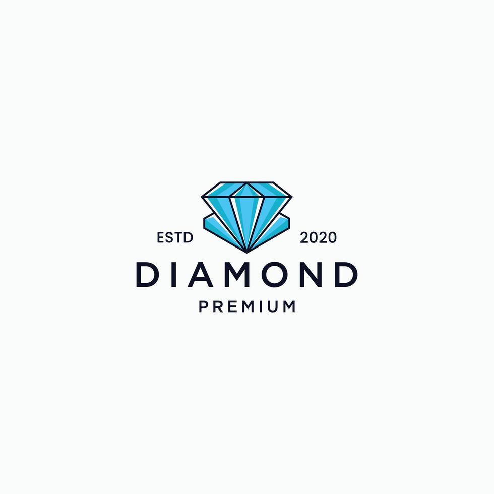 diamant logotyp ikon designmall premium vektor