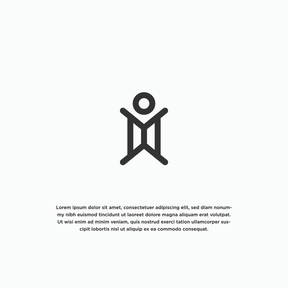 Strichmännchen Figur Logo Symbol Design Vorlage Vektor Illustration