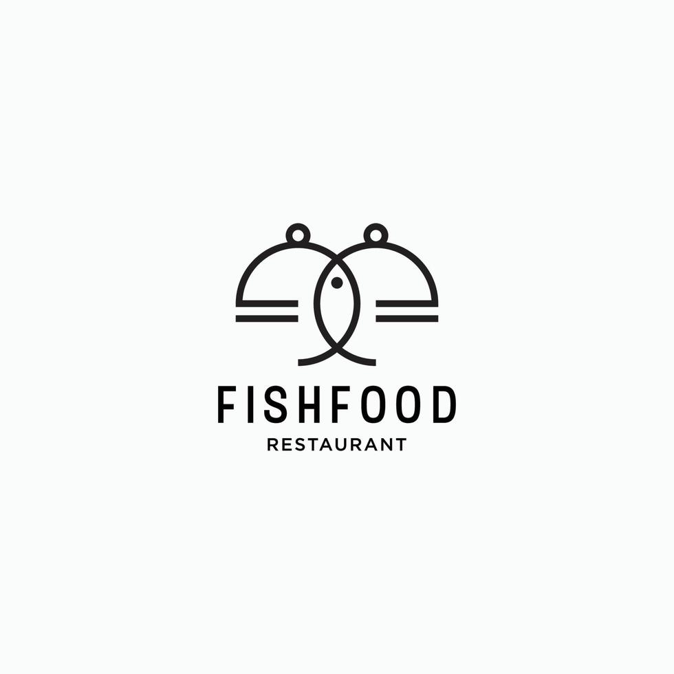 Fischfutter-Logo-Design-Vorlage flacher Vektor