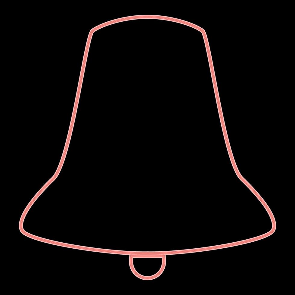 neon bell den röda färgen vektor illustration platt stil bild