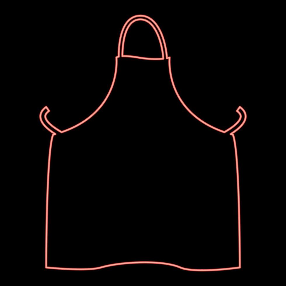 neon kök förkläde röd färg vektor illustration platt stil bild