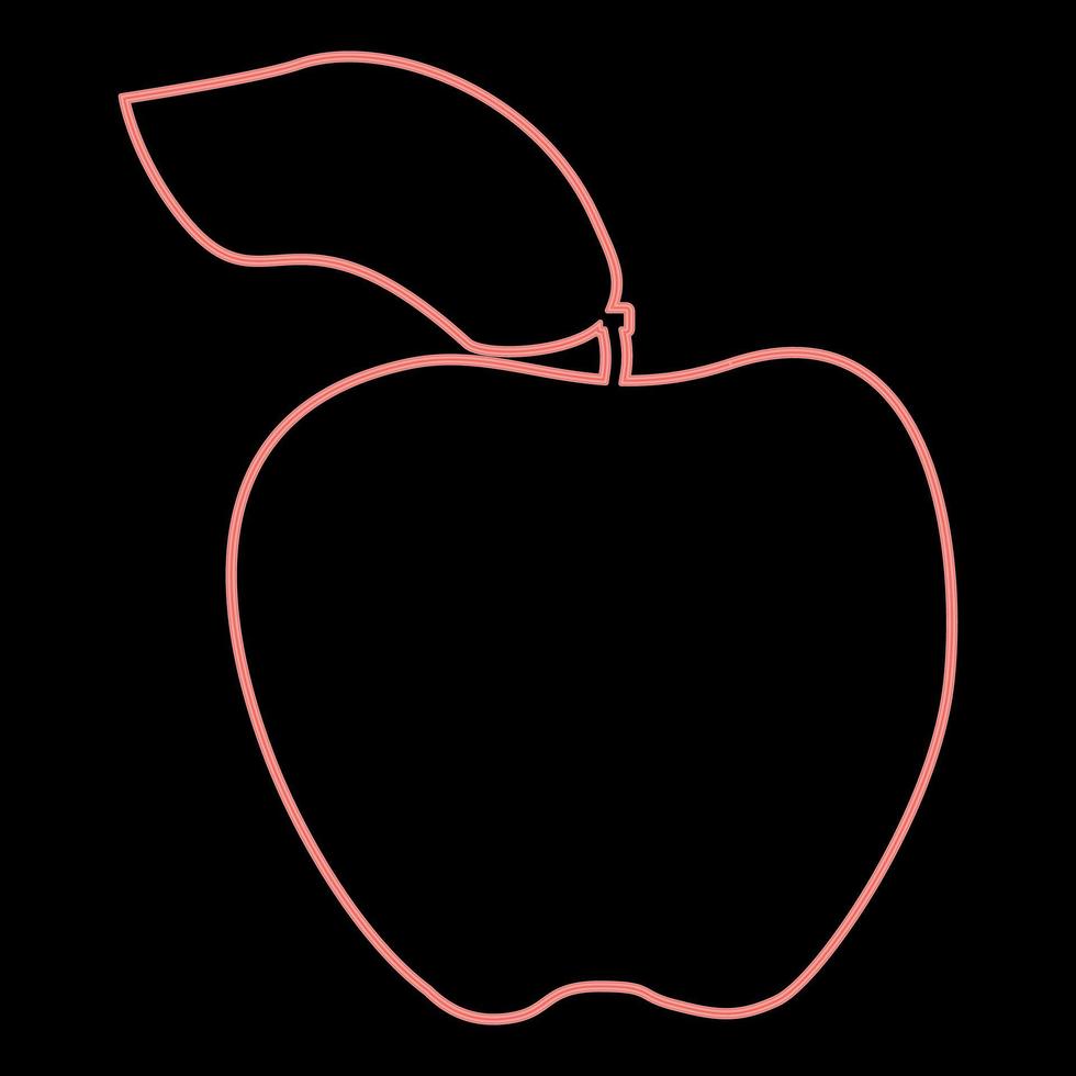 neon apple den röda färgen vektor illustration platt stil bild