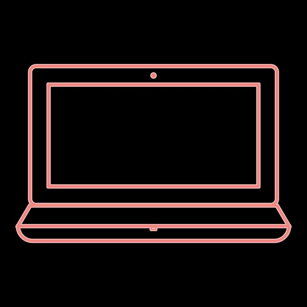 neon laptop den röda färgen vektor illustration platt stil bild