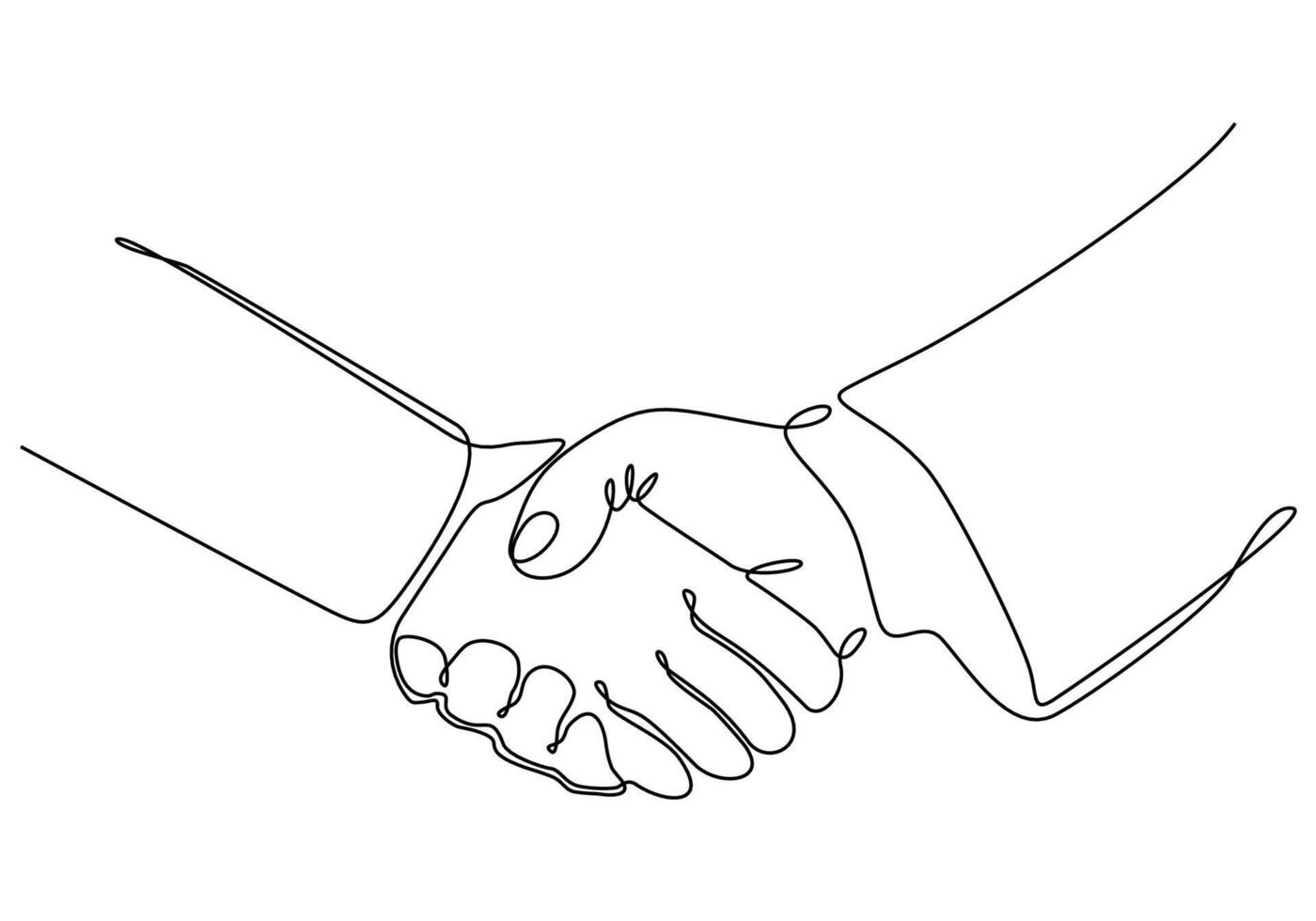 Vektordarstellung einer durchgehenden Handshake-Linie vektor