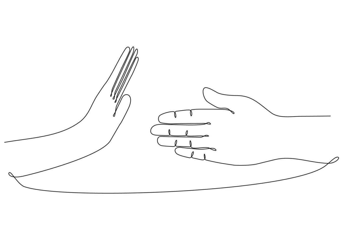 vektor illustration av en kontinuerlig linje av handslag