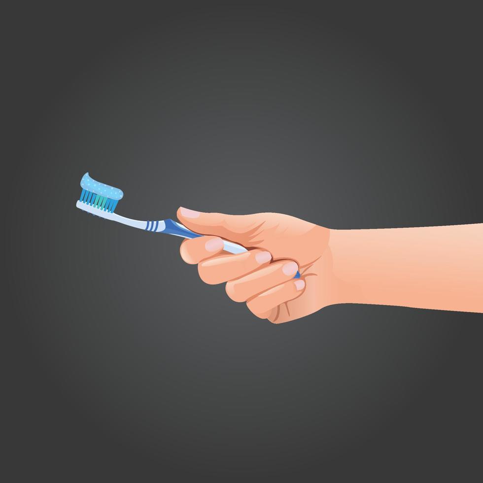 tandborste håller handen vektor