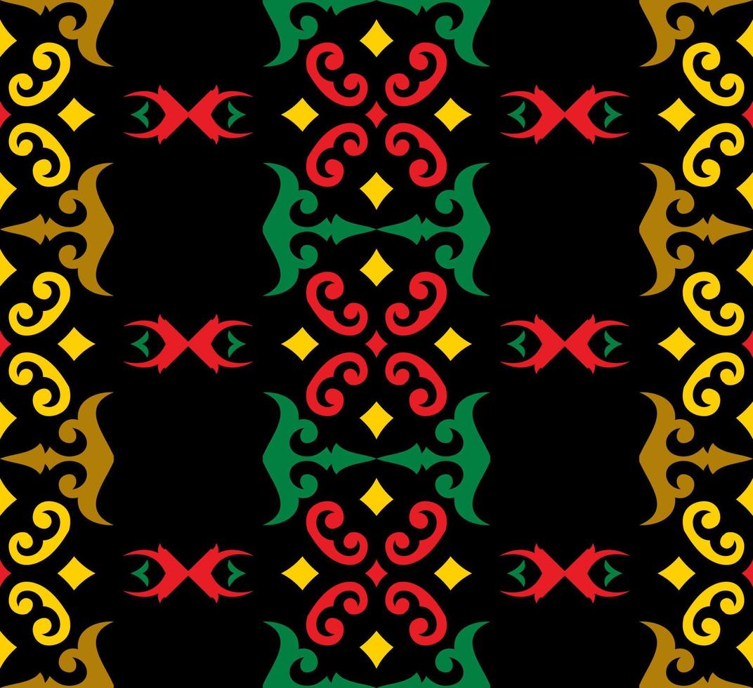 Nahtloses Muster aus Dayak-Ethnomuster.Traditionelles indonesisches Stoffmotiv.Borneo-Muster. Vektor-Design-Inspiration. kreatives Textil für Mode oder Stoff vektor