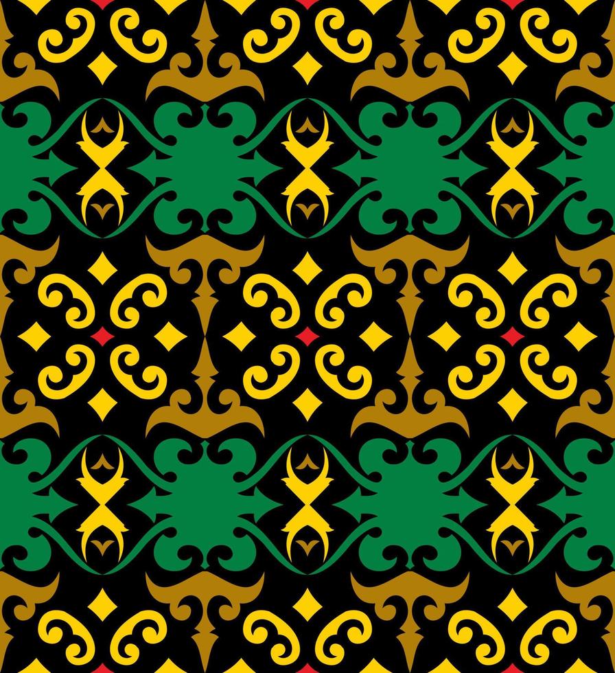 seamless mönster av dayak etniskt mönster. traditionellt indonesiskt tyg motiv. borneo mönster. vektor design inspiration. kreativ textil för mode eller tyg