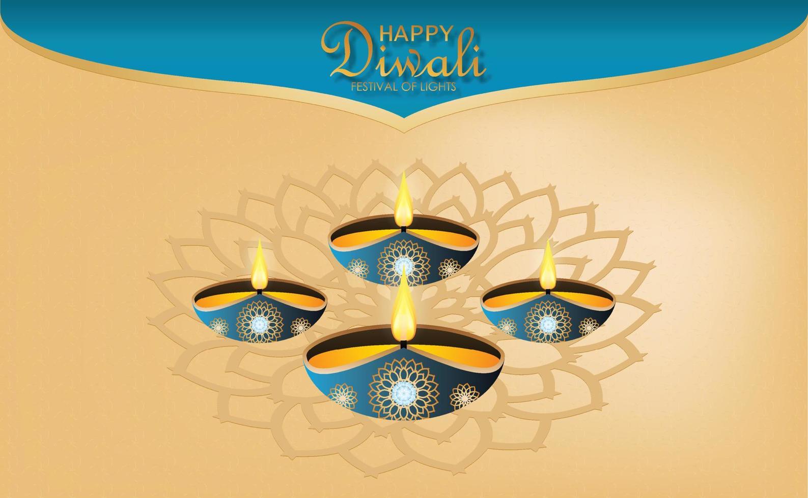 Postkarte Indien Diwali Deepavali Festival Vektorbild vektor