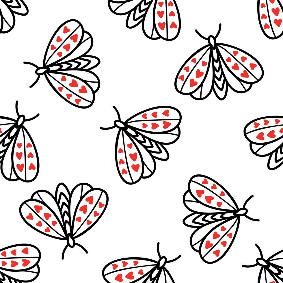 nahtloses Muster mit Schmetterlingen und Motten vektor