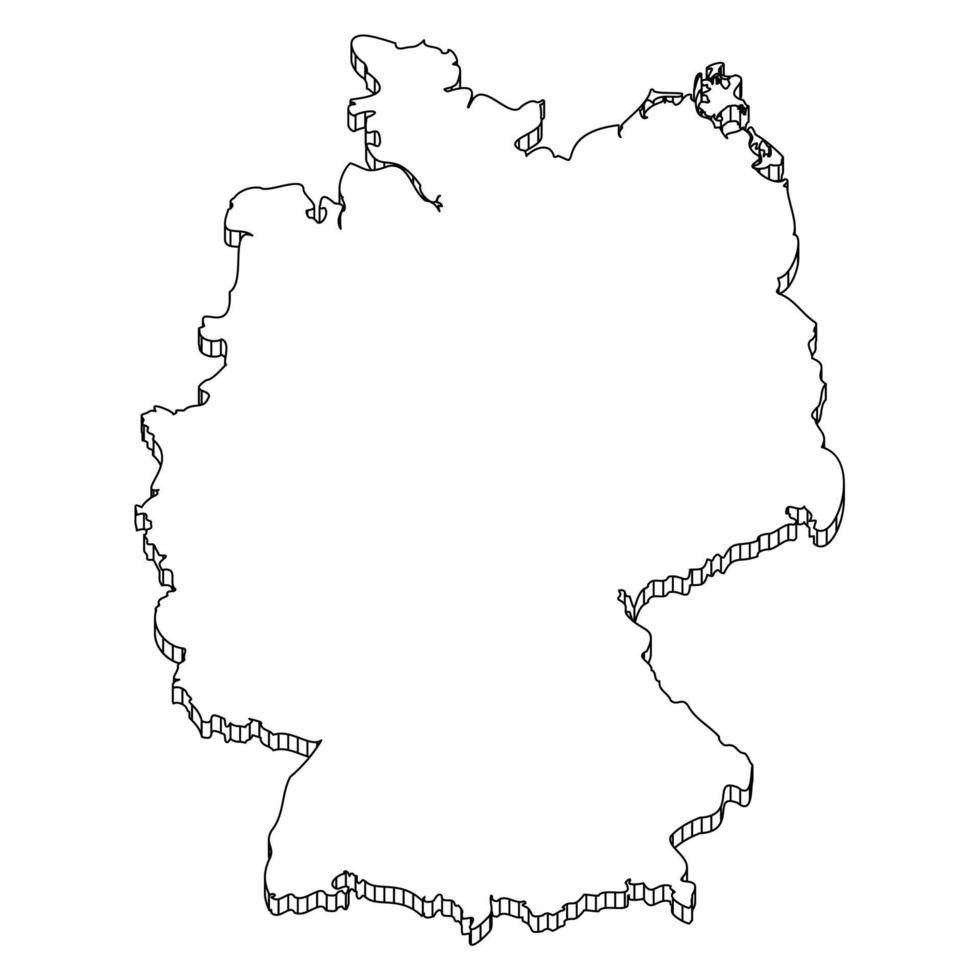 deutschlandkarte mit geometrischer konstruktion des 3d-umrisses. vektor