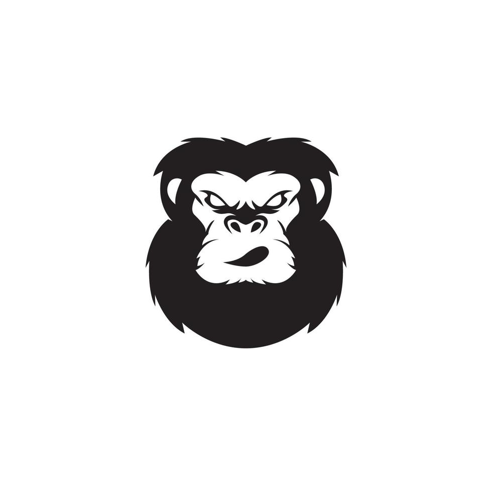 huvud apa schimpans gorilla siluett logotyp vektor ikon symbol illustration minimalistisk design