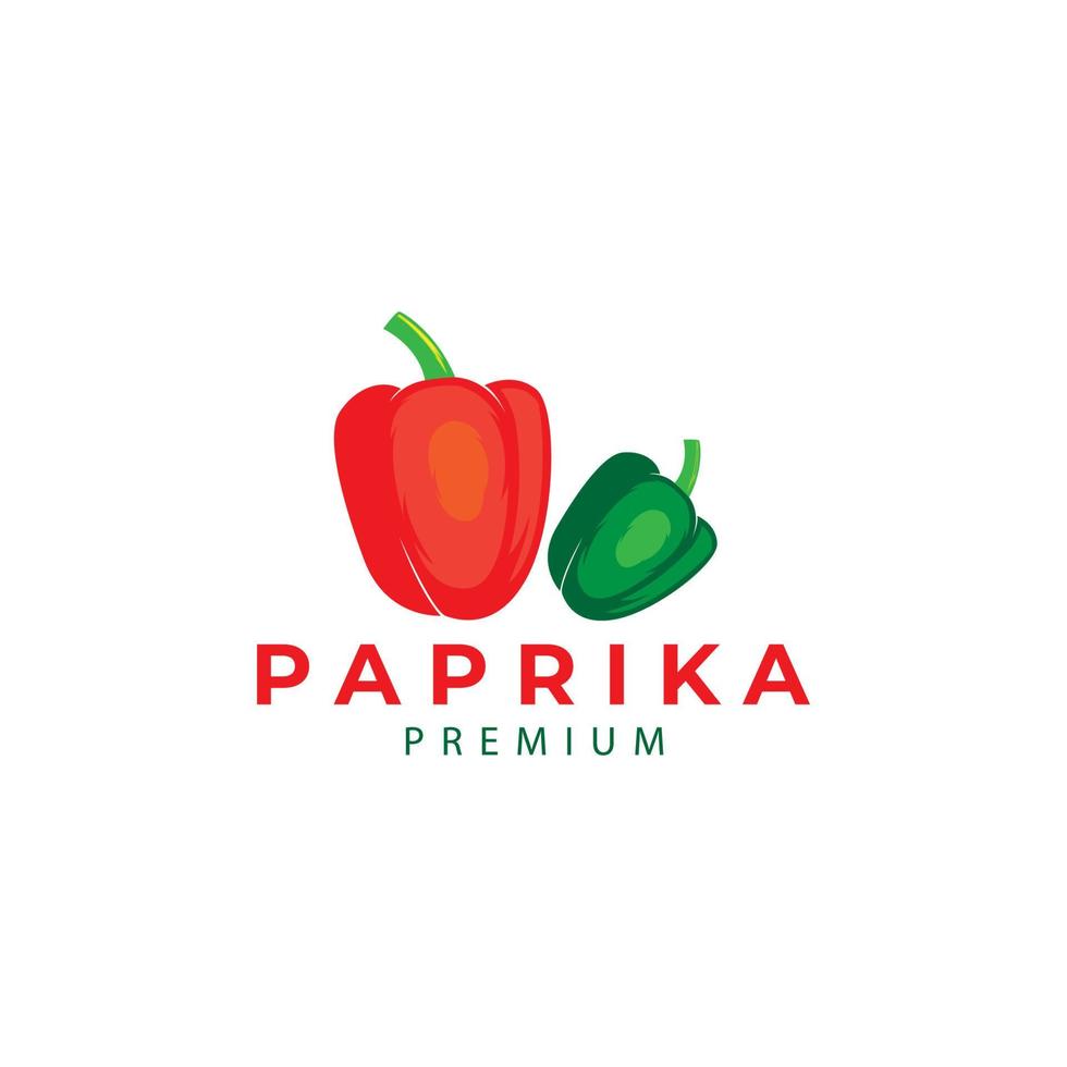 frisches Paprika-Logo-Design für Restaurant- und Lebensmittelvektorsymbol-Symbolillustration vektor