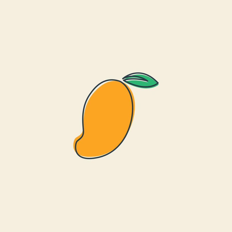 frukt mango färsk logotyp vektor ikon symbol illustration minimalistisk design