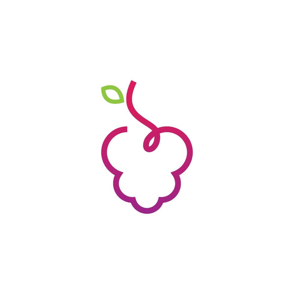 Heidelbeerfrucht Traube Linie Symbol Logo Vektor Symbol Illustration Design