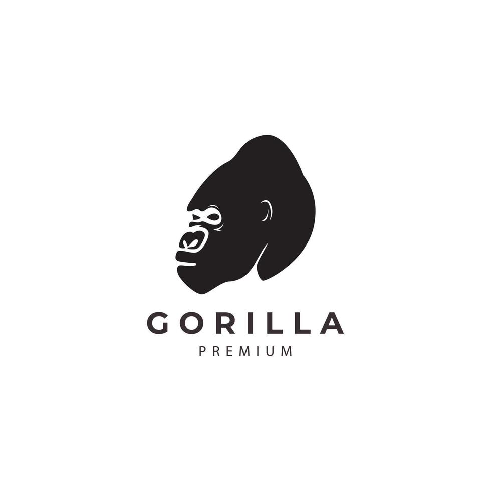 wütend gorilla kopf affe gesicht silhouette logo vektor symbol symbol illustration design vorlage