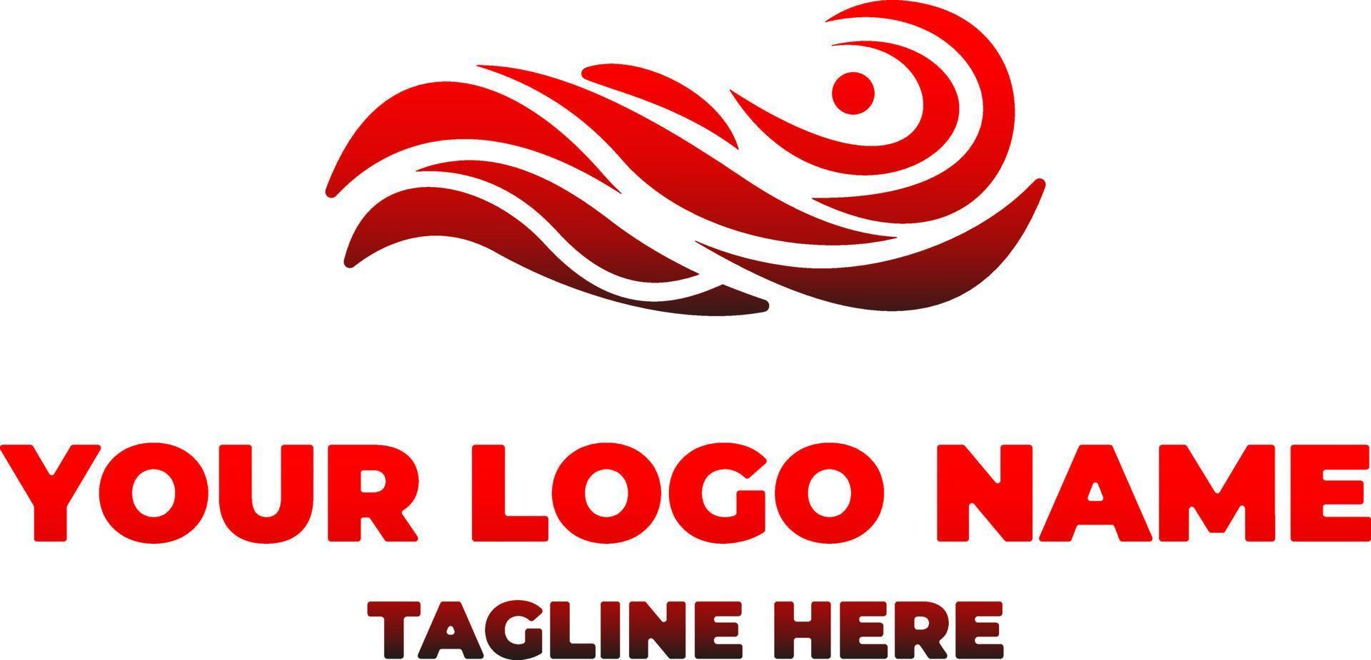 röd våg logotyp designmall för ditt företag vektor