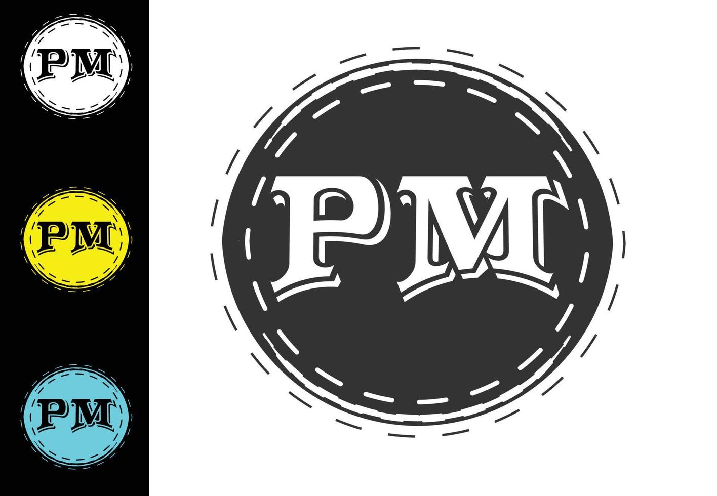 pm Brief neue Logo- und Icon-Design-Vorlage vektor