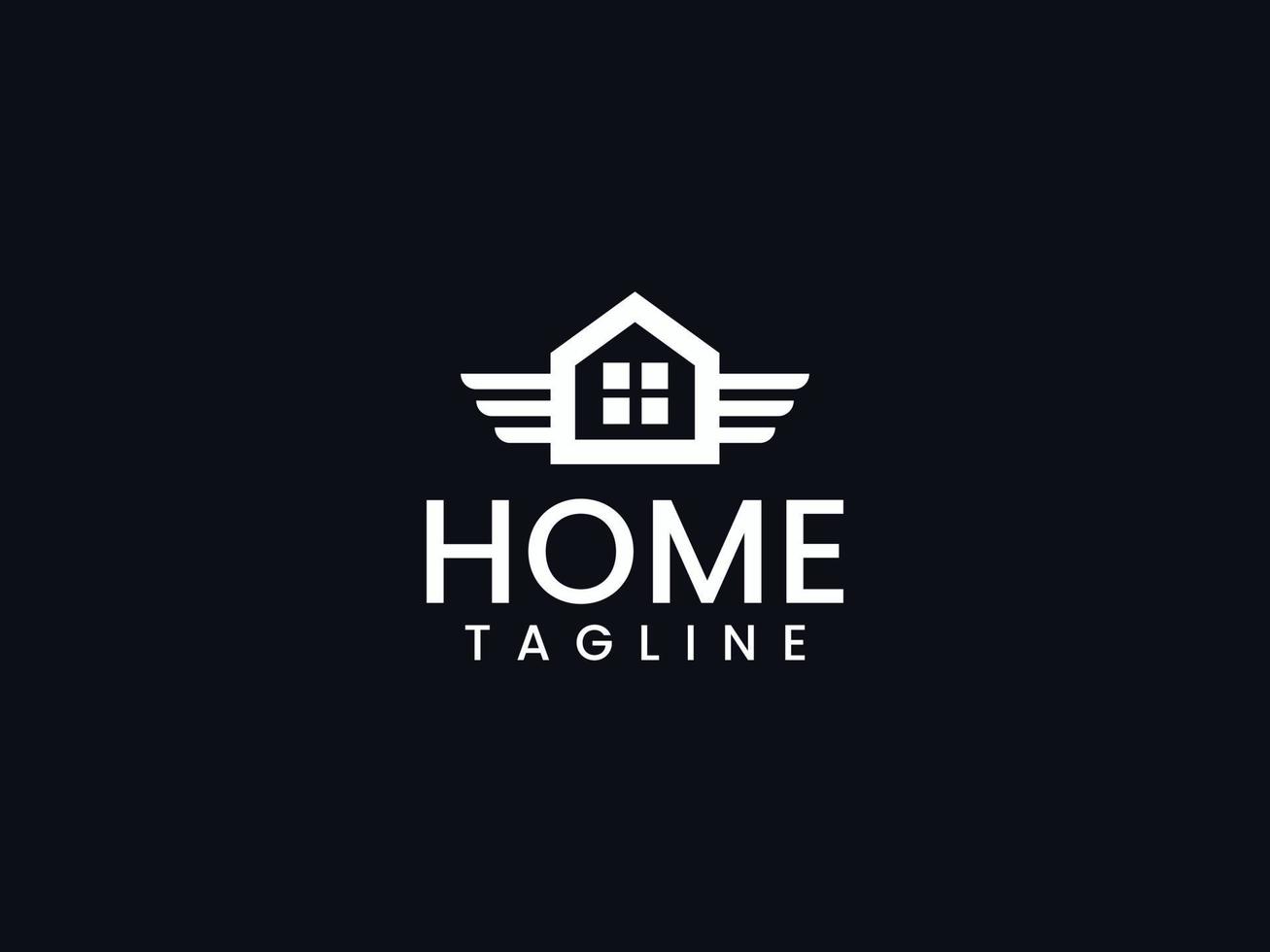 Flying Home Logo Vorlage, Haus und Flügelkonzept vektor