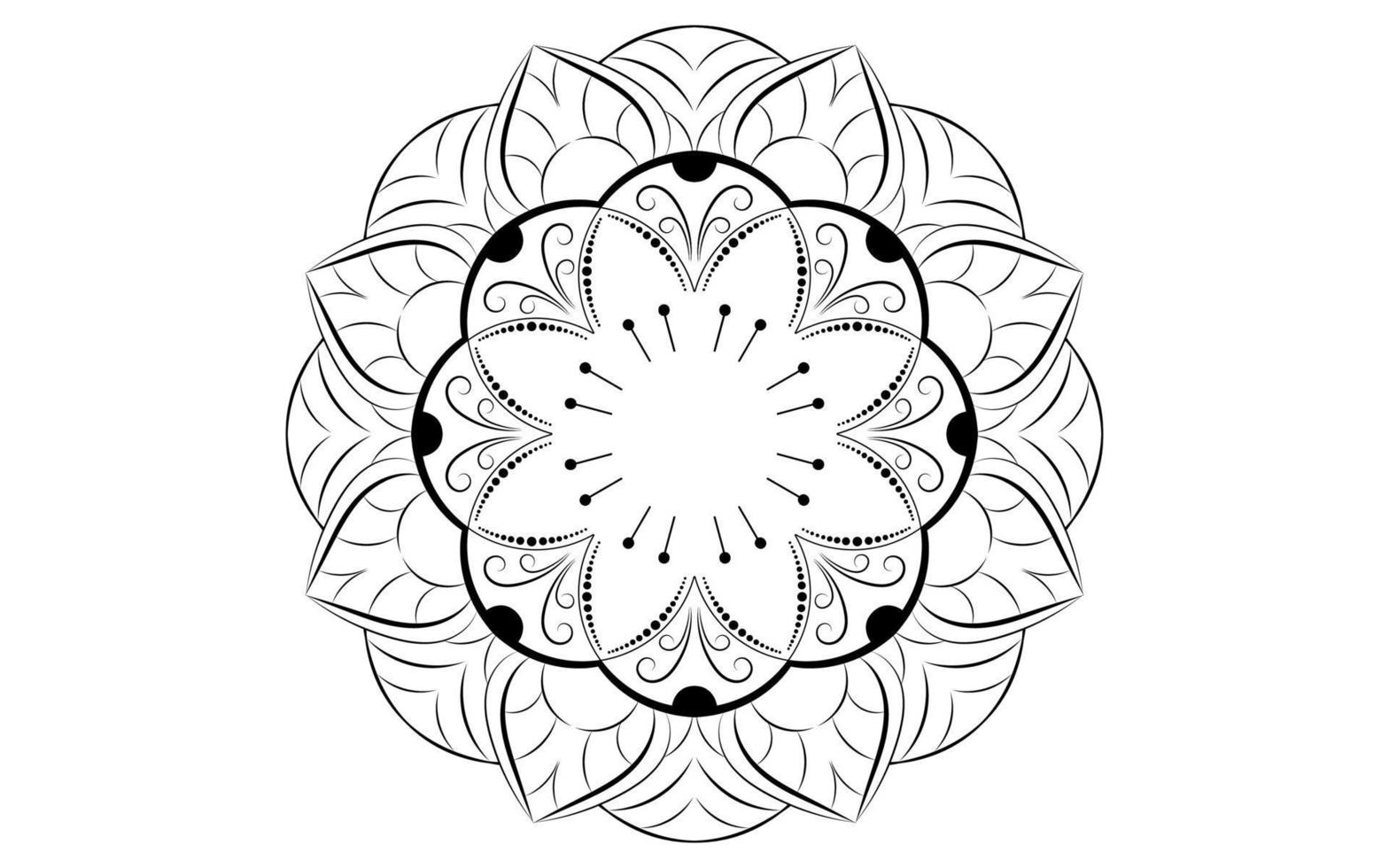 mandala blommönster, vintage dekorativa element vektor