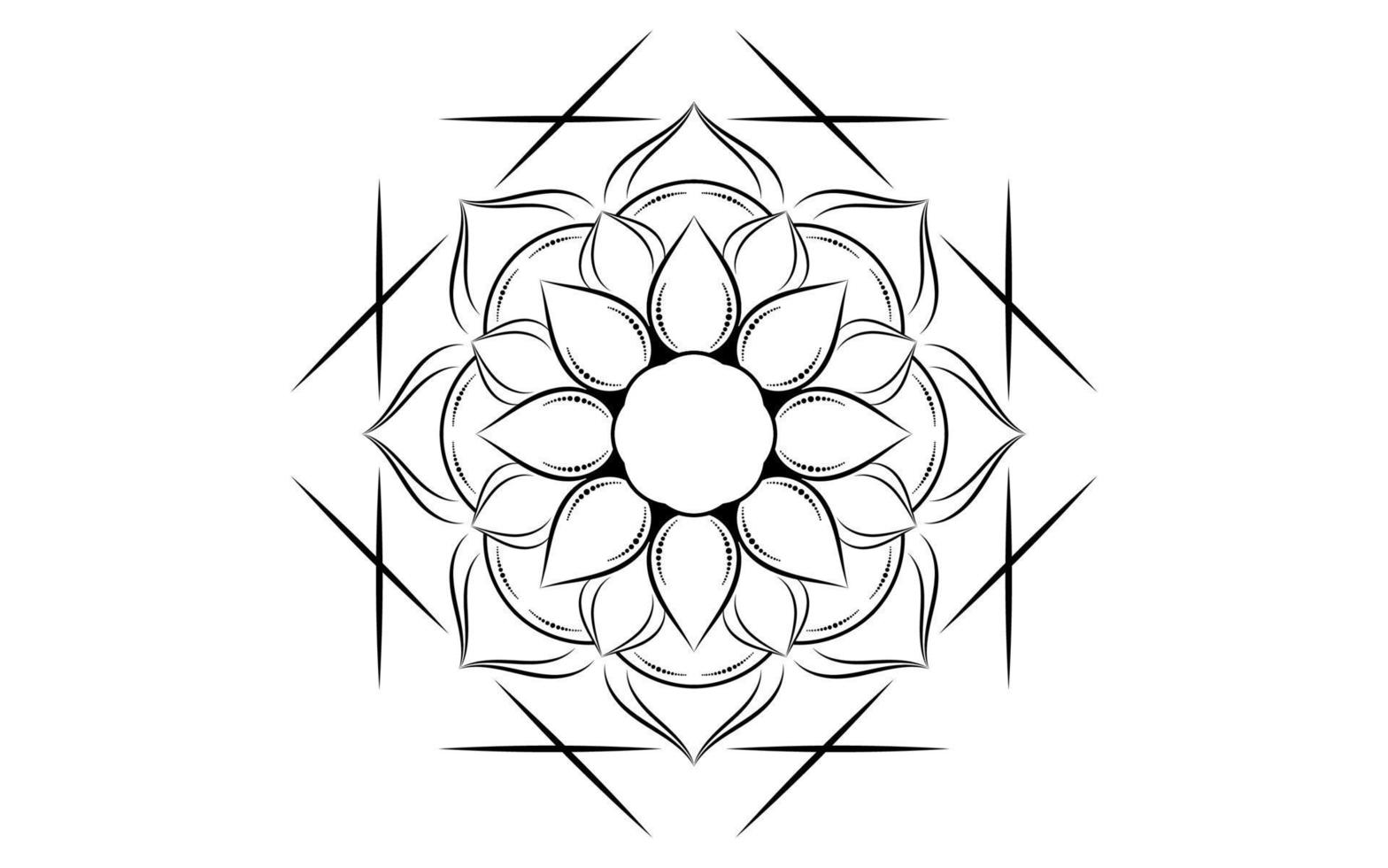 mandala blommönster, vintage dekorativa element vektor