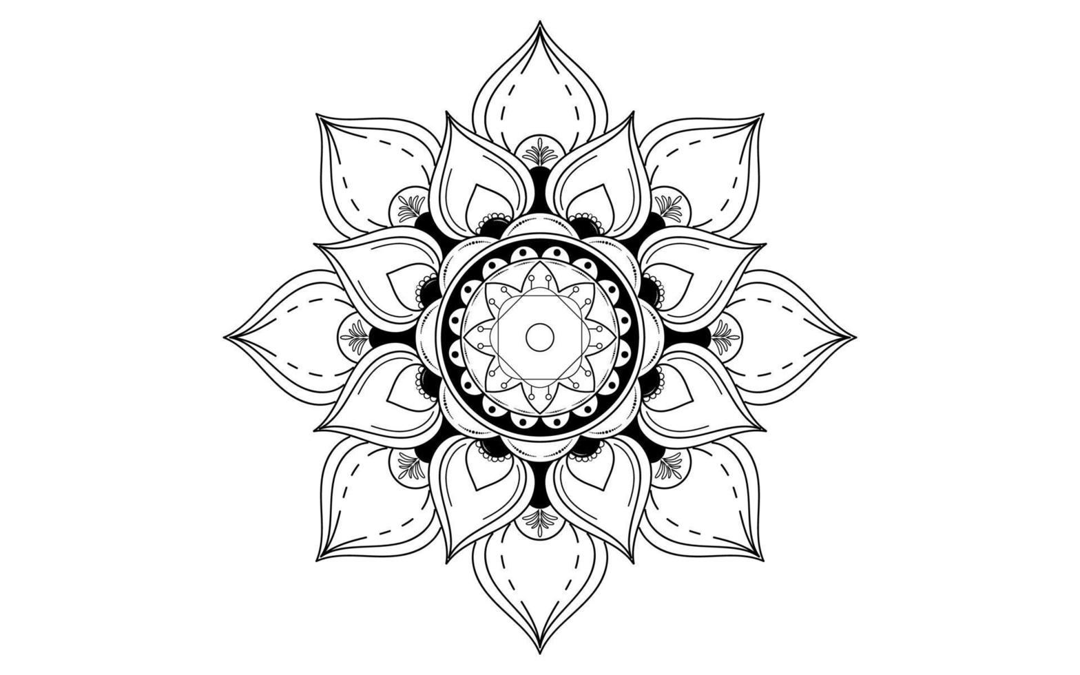 mandala blommönster, vintage dekorativa element vektor